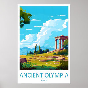 Ancienne affiche de voyage vintage d'Olympie Ski N