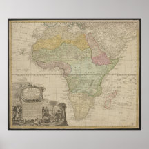Ancienne carte de l'Afrique, impression de l'Afriq