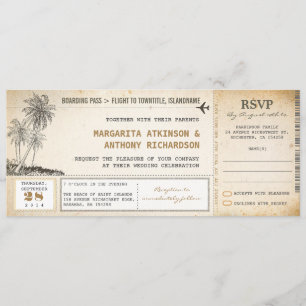 Ancienne carte d'embarquement: invitation au maria