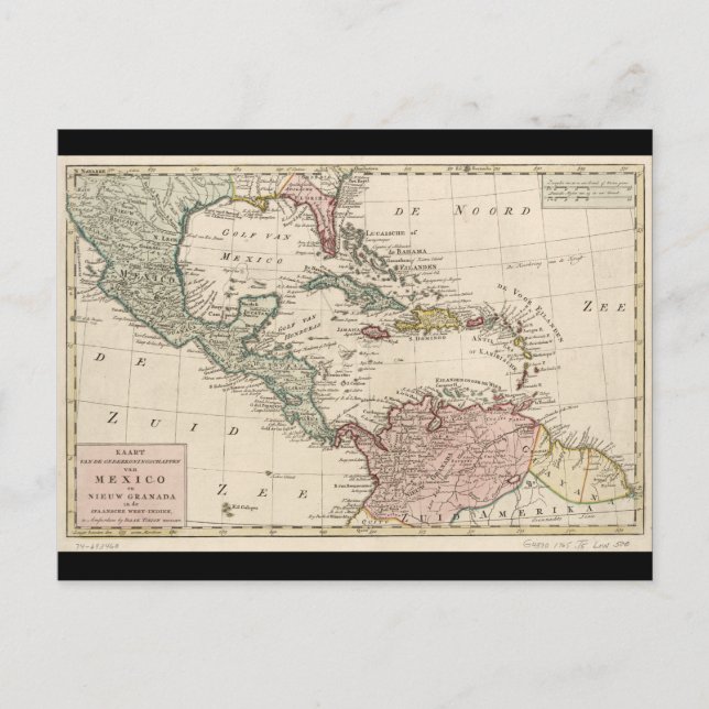 Ancienne carte des Caraïbes des Antilles (1765) (Devant)