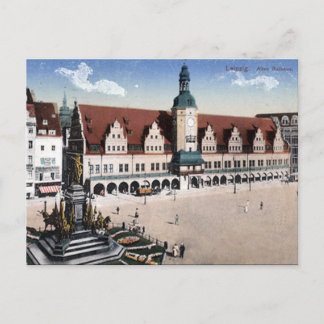 Ancienne carte postale - Altes Rathaus, Leipzig