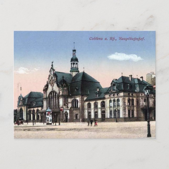 Ancienne carte postale - Bahnhof, Koblenz, Allemag (Devant)
