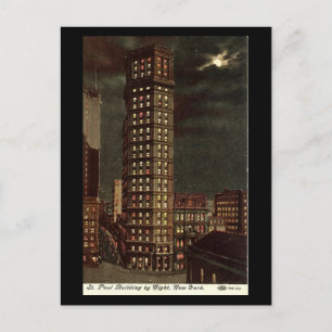 Ancienne carte postale, bâtiment St Paul, New York