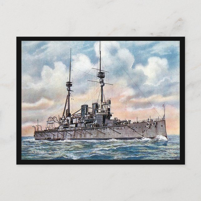 Ancienne carte postale - Battleship HMS Lord Nelso (Devant)