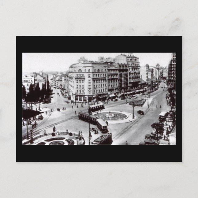 Ancienne carte postale, Belgrade, Terazije en 1939 (Devant)