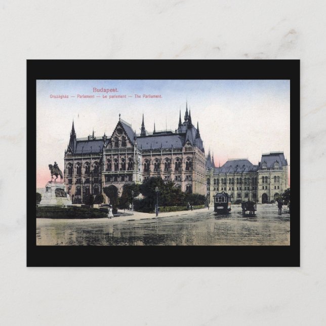 Ancienne carte postale - Budapest, Parlement 1913 (Devant)