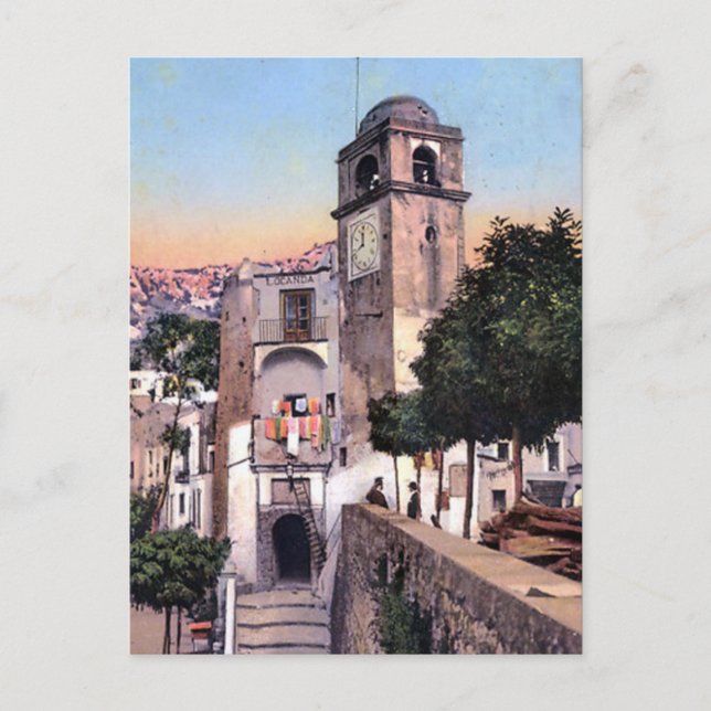 Ancienne carte postale - Campanile, Capri, Italie (Devant)