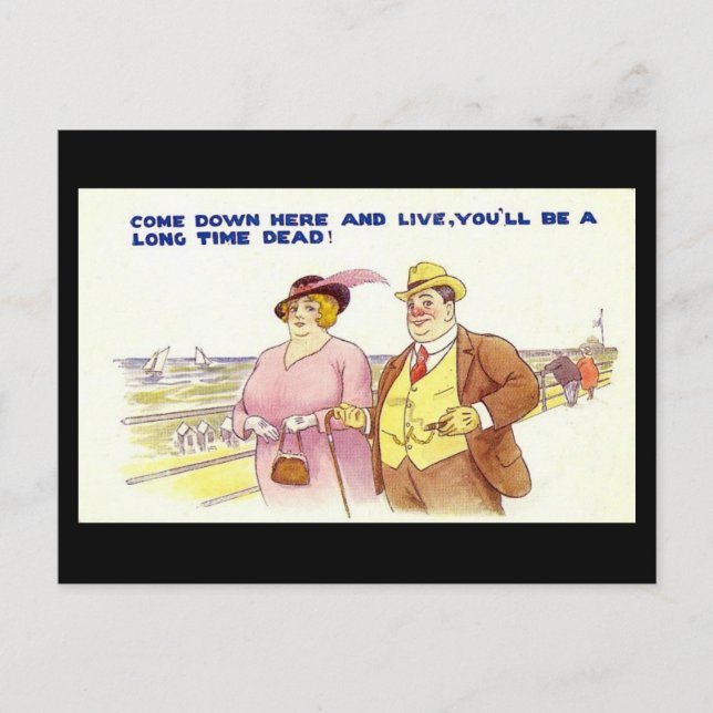 Ancienne Carte Postale Comique - Une Longue Mort (Devant)