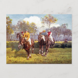 Ancienne carte postale - Course à cheval