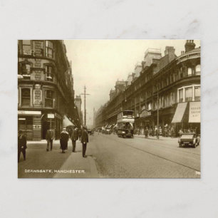 Ancienne carte postale - Deansgate, Manchester