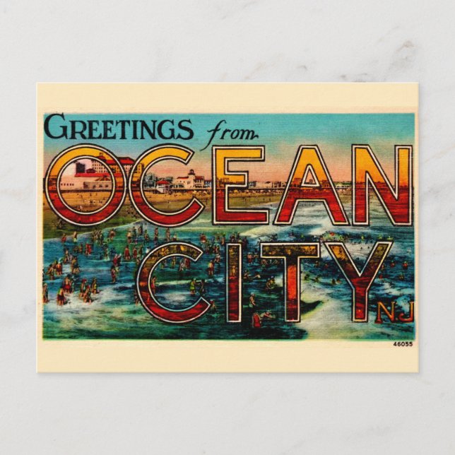 Ancienne carte postale d'Ocean City NJ (Devant)