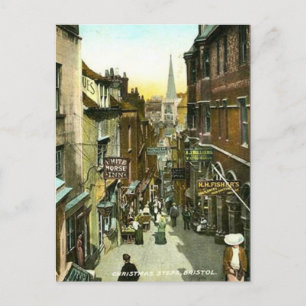 Ancienne carte postale - Étapes de Noël, Bristol