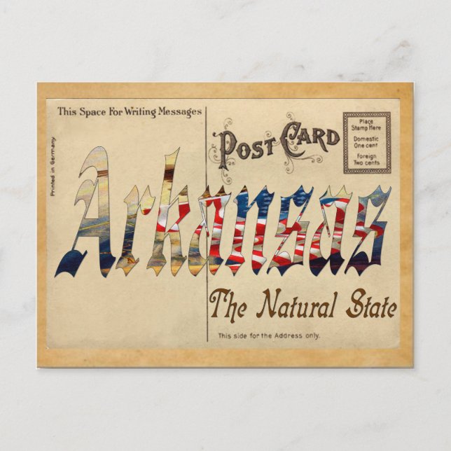 Ancienne carte postale État de l'Arkansas (Devant)