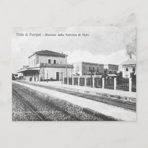 Ancienne carte postale - Gare de Pompei