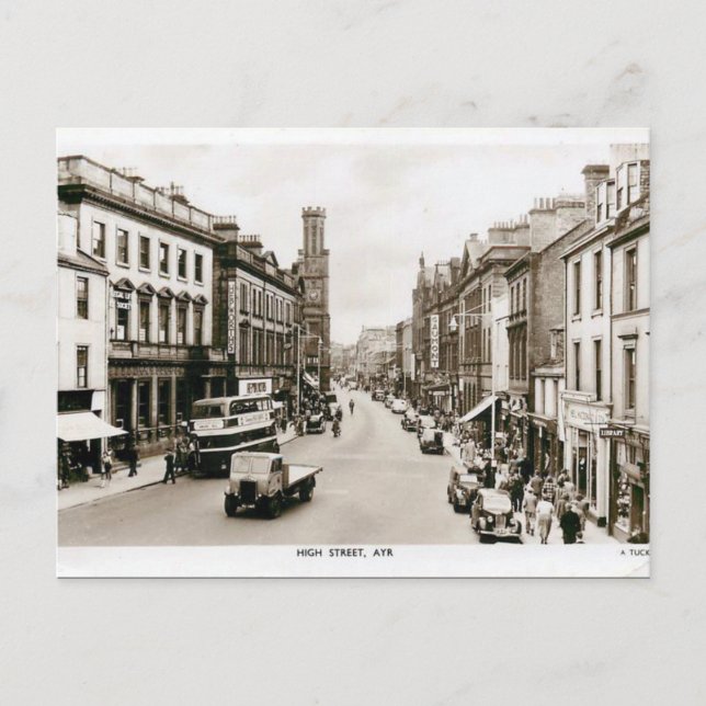 Ancienne carte postale - High St, Ayr, Scotland (Devant)