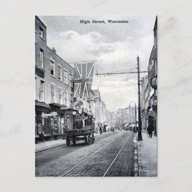 Ancienne carte postale - High Street, Worcester (Devant)