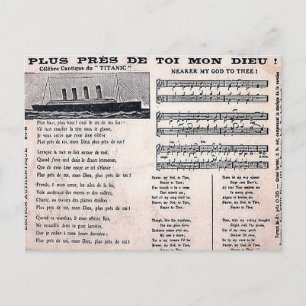 Ancienne carte postale - Hymne "Titanic"