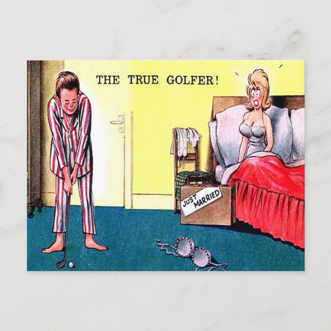 Ancienne Carte Postale - Le Vrai Golfer (Devant)