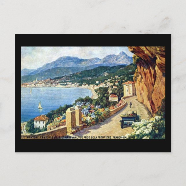 Ancienne carte postale - Menton, France (Devant)