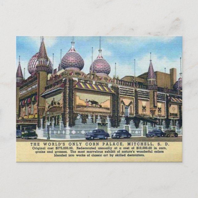 Ancienne carte postale - Mitchell, Dakota du Sud (Devant)