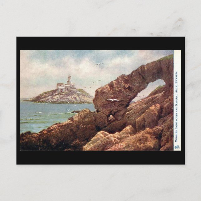 Ancienne carte postale - Mumbles Lighthouse, Swans (Devant)