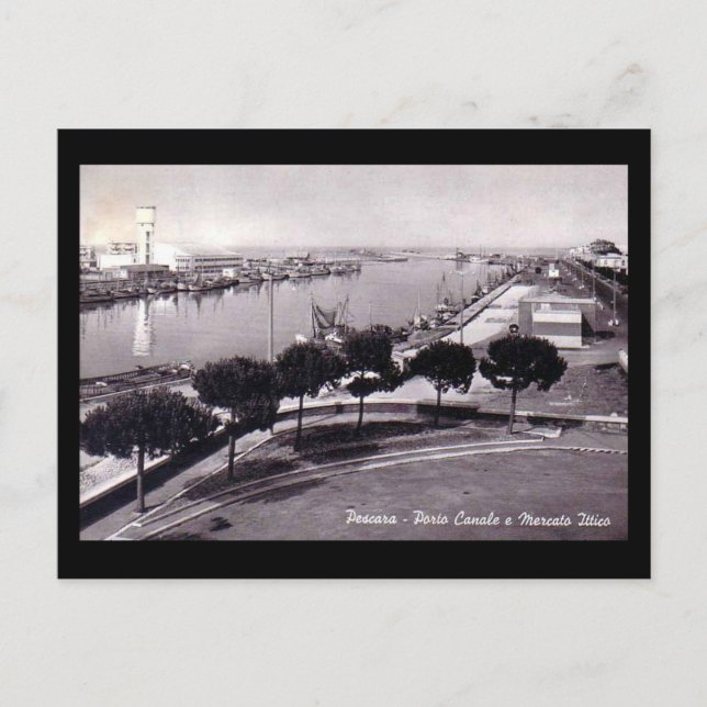 Ancienne carte postale - Pescara, le port (Devant)