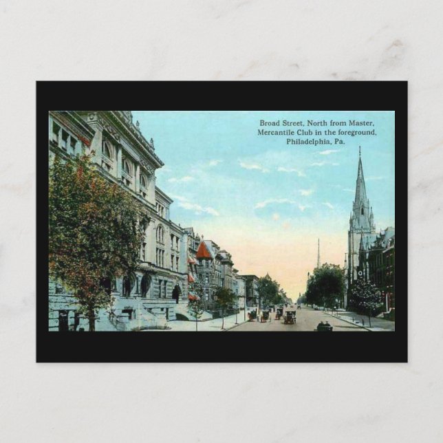 Ancienne carte postale - Philadelphie, rue Broad (Devant)