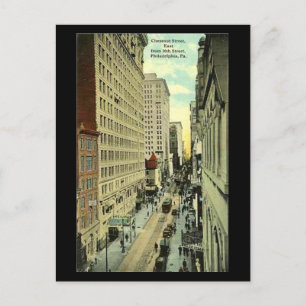 Ancienne carte postale - Philadelphie, rue Chestnu