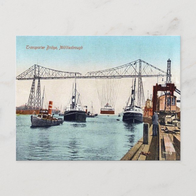 Ancienne carte postale - Pont de transport Middles (Devant)
