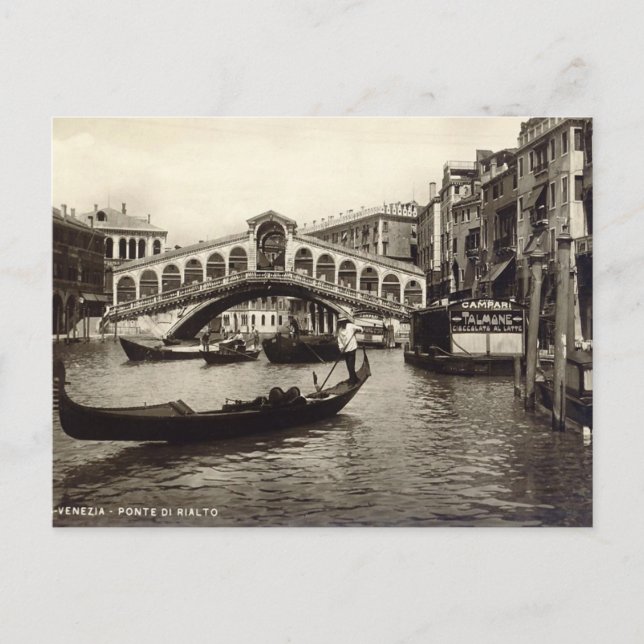 Ancienne carte postale - Ponte di Realto, Venezia (Devant)