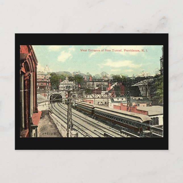 Ancienne carte postale - Providence RI, tunnel fer (Devant)