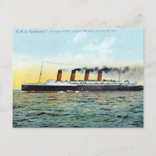 Ancienne carte postale - RMS Lusitania