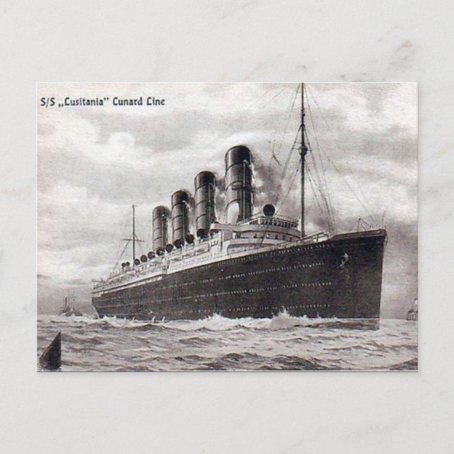 Ancienne carte postale - RMS Lusitania (Devant)