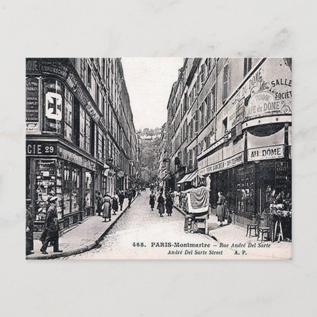 Ancienne carte postale - Rue André del Sarte, Pari (Devant)