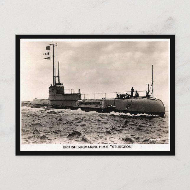 Ancienne carte postale - Sous-marin HM "Sturgeon" (Devant)
