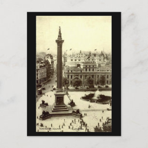Ancienne carte postale - Trafalgar Carré, Londres