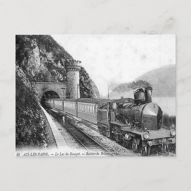 Ancienne carte postale - Train, Aix-les-Bains (Devant)