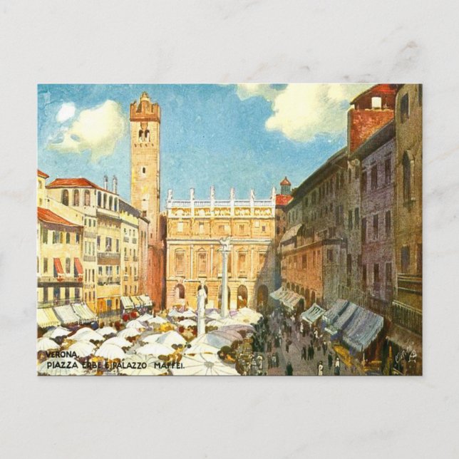 Ancienne carte postale - Vérone, Italie (Devant)