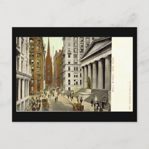 Ancienne carte postale, Wall Street, New York