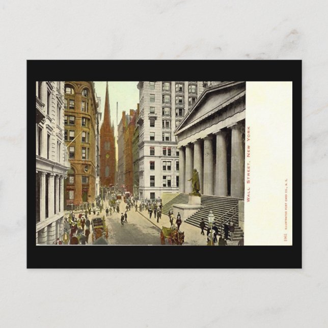 Ancienne carte postale, Wall Street, New York (Devant)