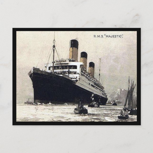 Ancienne carte postale - White Star Line "Majestic (Devant)