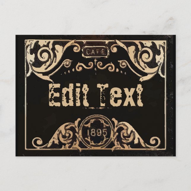 Ancienne Étiquette Vintage Modifier Texte Carte (Devant)