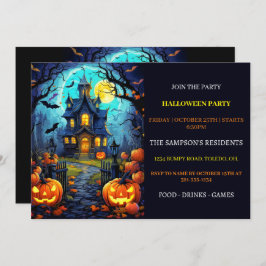 Ancienne Maison Hantée Invitations de fête d'Hallo
