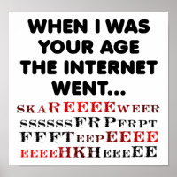 Ancienne Poster Drôle Internet