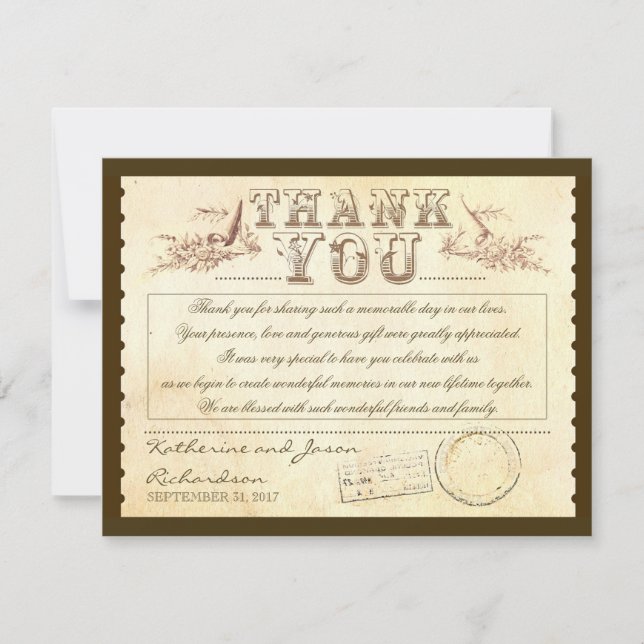 anciens billets de remerciement vintage - cartes (Devant)