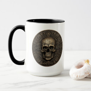 Ancient 3D Skull Coin Tasse
