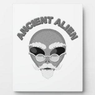 Ancient Alien Head Newsprint Fotoplatte