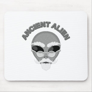 Ancient Alien Head Newsprint Mousepad