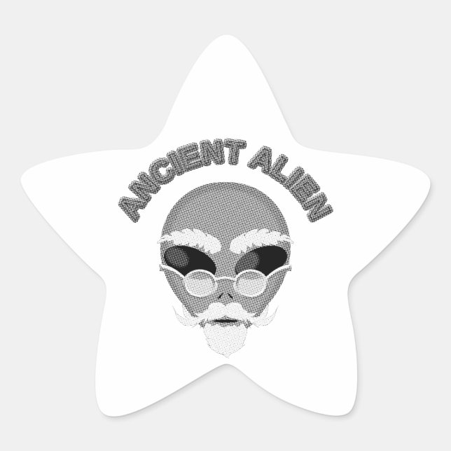 Ancient Alien Head Newsprint Stern-Aufkleber (Vorderseite)