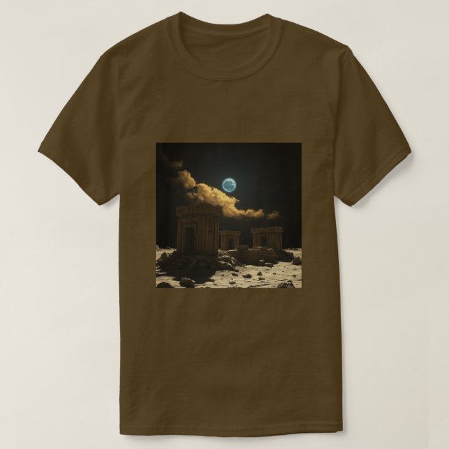 Ancient Alien Moon Ruins T - Shirt | Sci-Fi Lunar  (Design vorne)